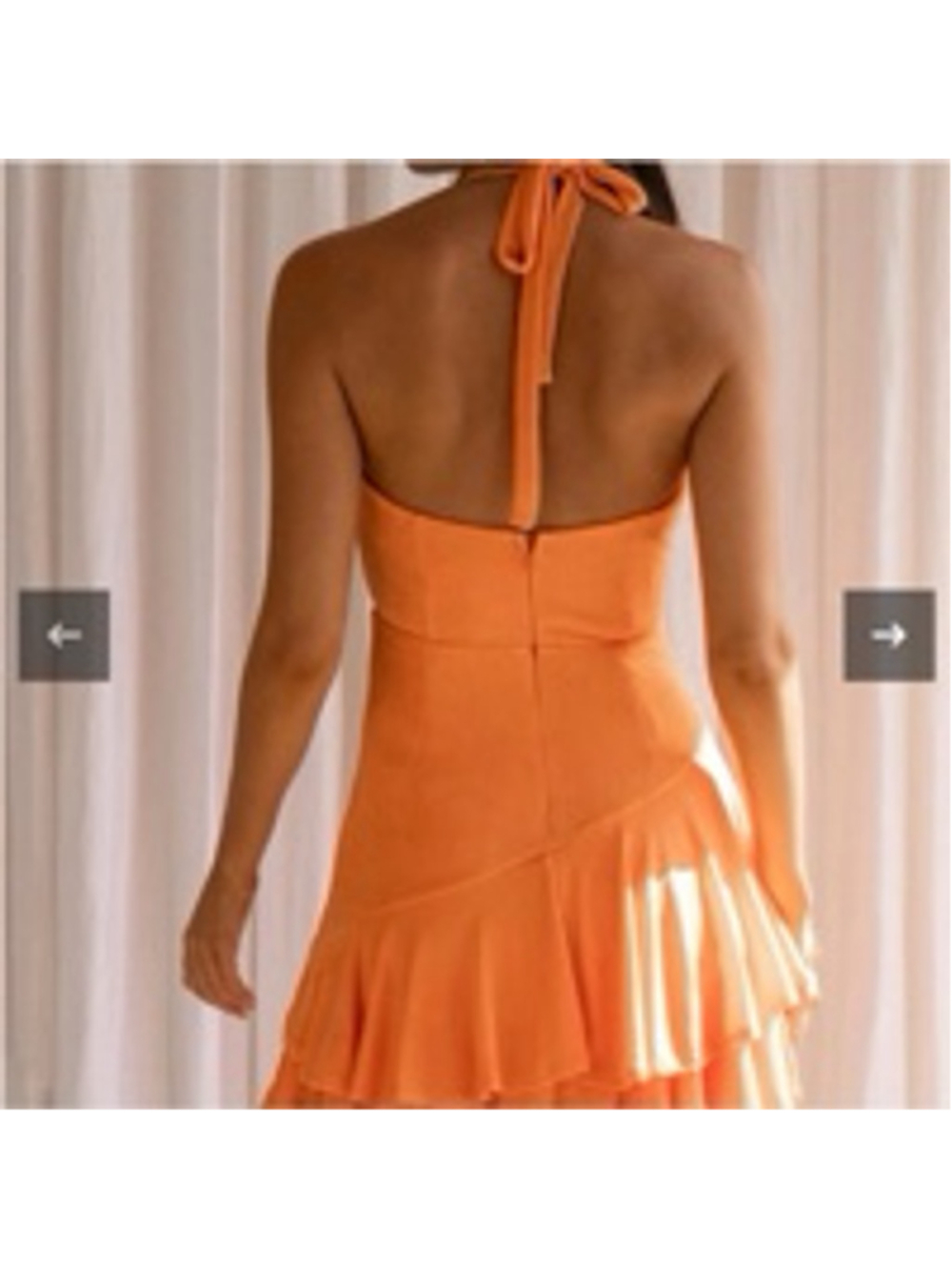 Women's Saints + Secrets Orange tiered halter Mini Dress S - Picture 2 of 9
